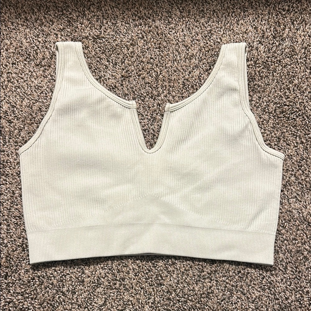 Women's Cream Ribbed Top